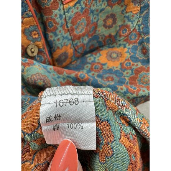 Xindaer Womens Pajama Two Piece Set Size Medium Floral Long Sleeve Button Up NWT - Picture 5 of 16